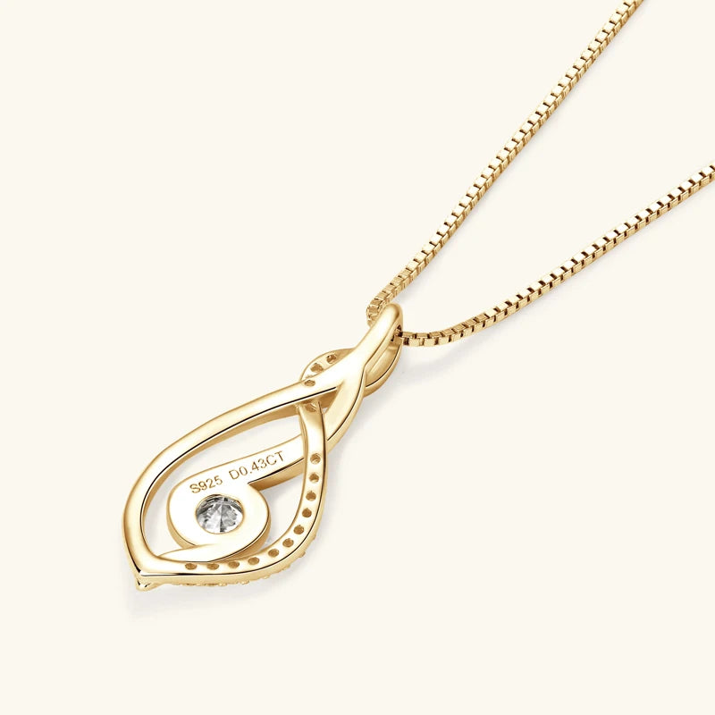 Gold-plated silver Moissanite Twist Necklace