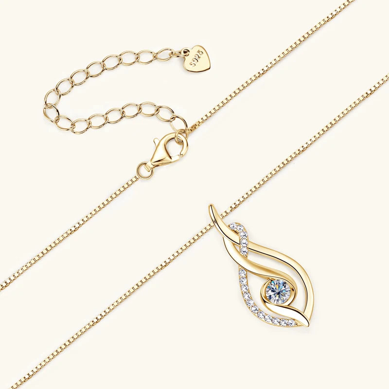 Gold-plated silver Moissanite Twist Necklace