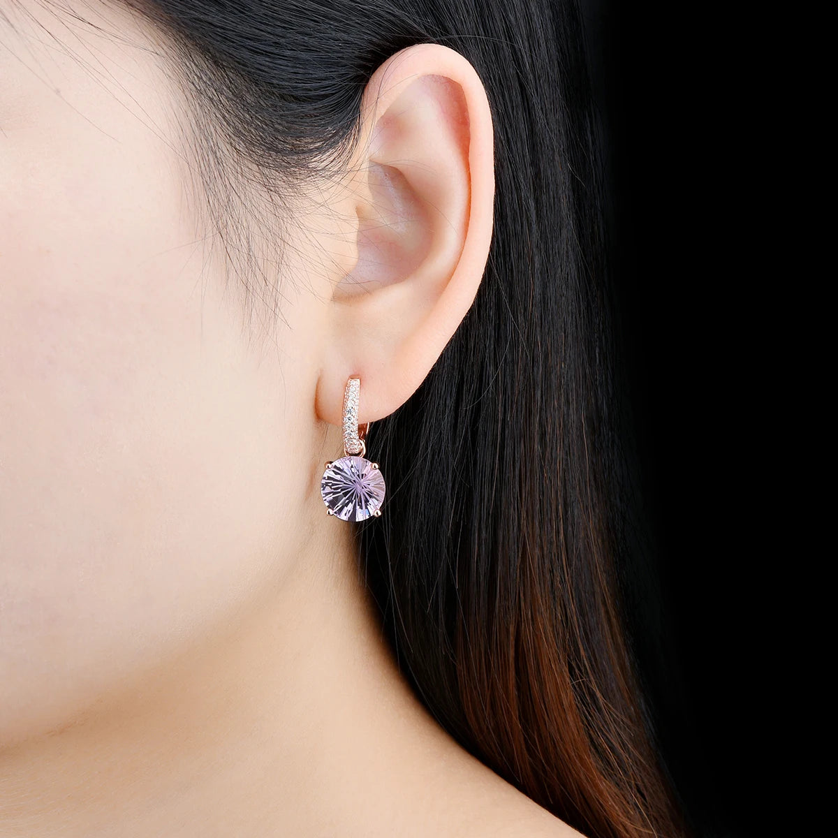 Pink Amethyst Sterling Silver Drop Earrings: Exquisite Gemstone Glamour