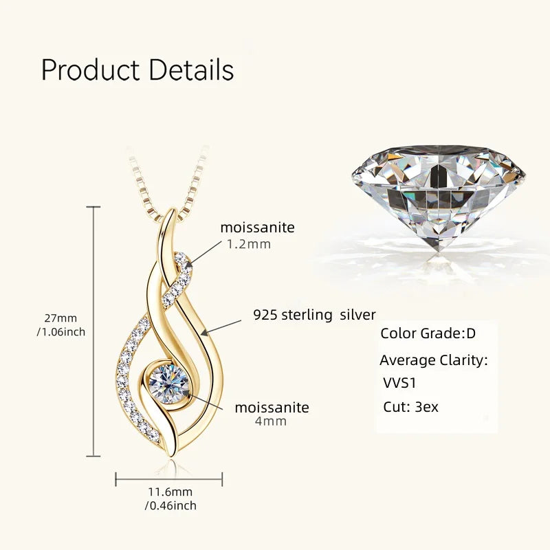 Gold-plated silver Moissanite Twist Necklace