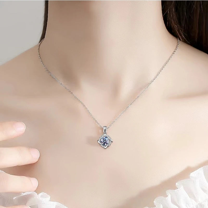 Silver Breeze Moissanite Windmill Necklace