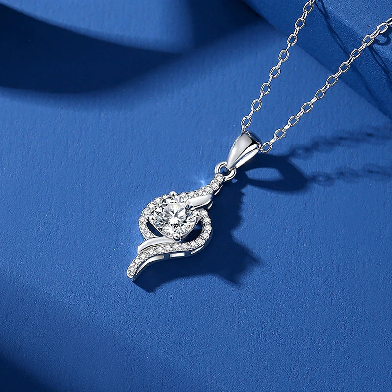 Sparkling Rhythm: 925 Sterling Silver Moissanite Diamond Necklace