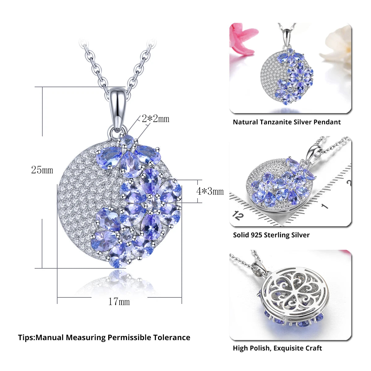 3-Carat Tanzanite Pendant: Natural Elegance