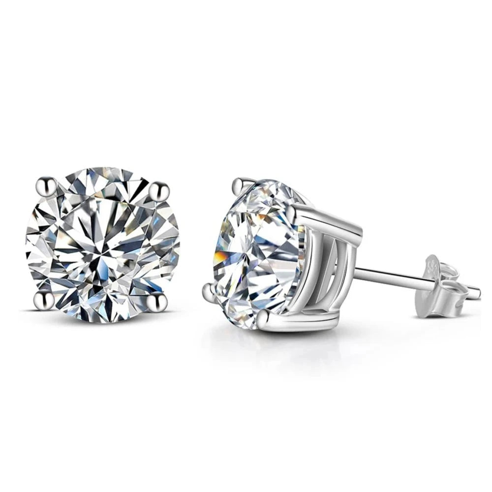 Luxurious 2ct D Color Moissanite Stud Earrings in 925 Sterling Silver