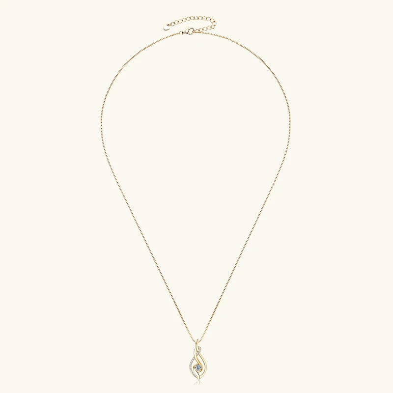 Gold-plated silver Moissanite Twist Necklace