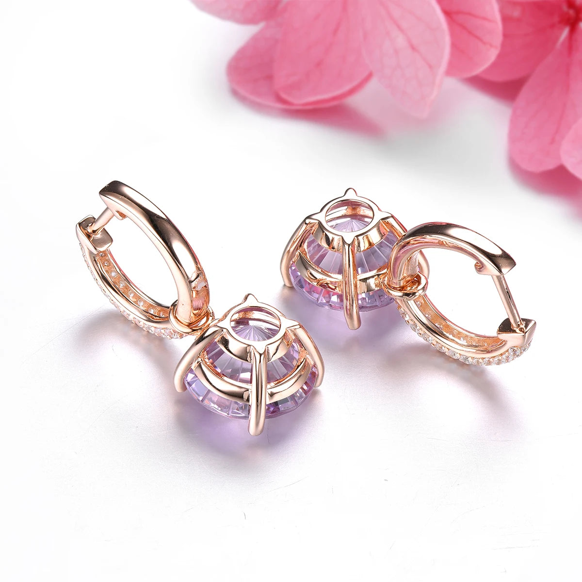 Pink Amethyst Sterling Silver Drop Earrings: Exquisite Gemstone Glamour