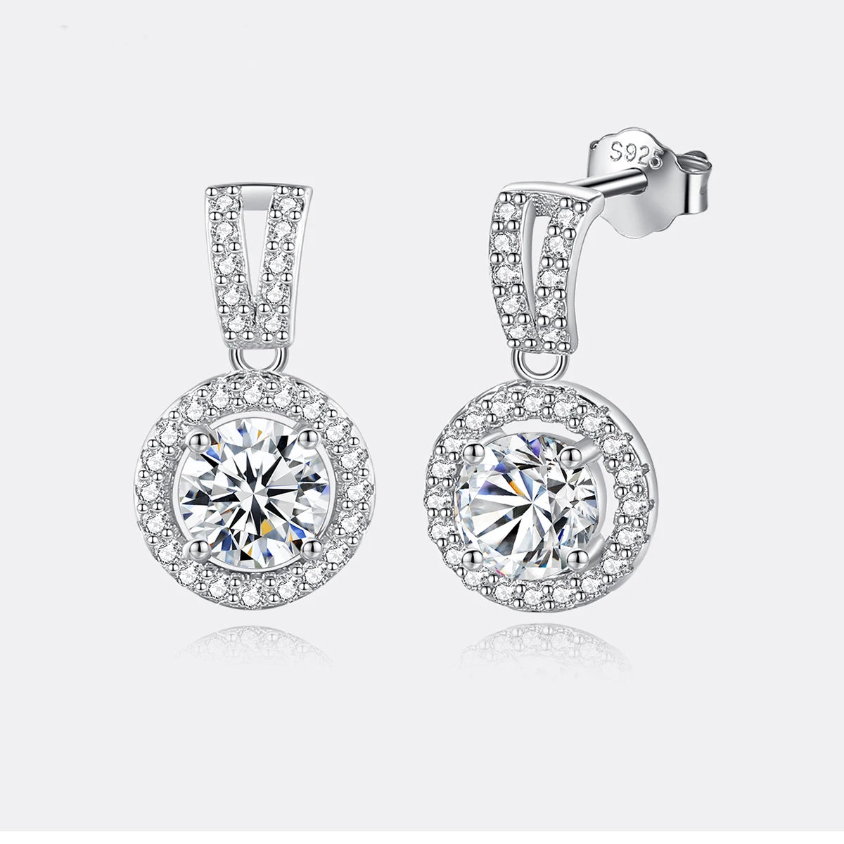 Moissanite Drop 925 Silver Earring