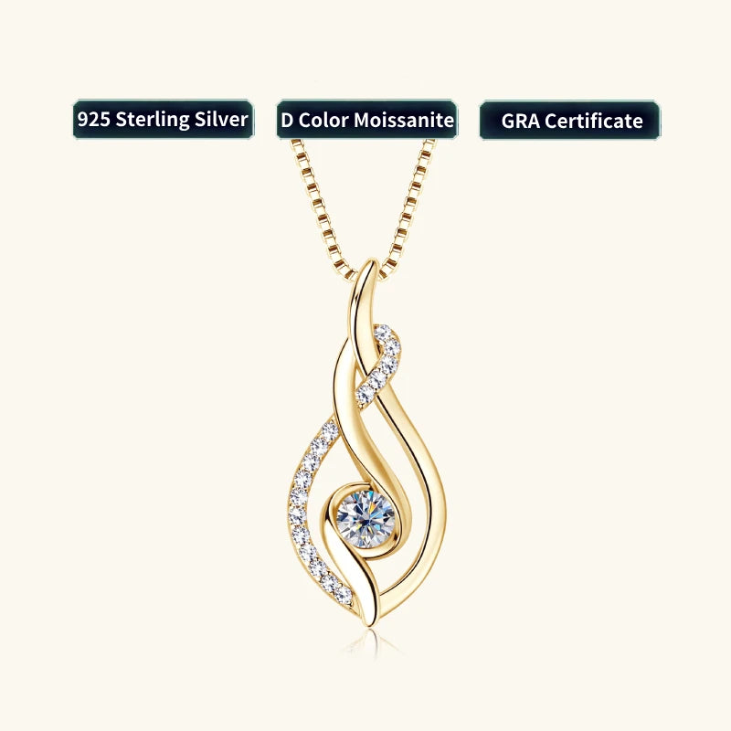 Gold-plated silver Moissanite Twist Necklace